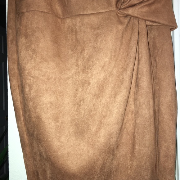 Camel Suede Skirt - Picture 2 of 2